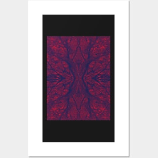 Red and blue branching pattern Posters and Art